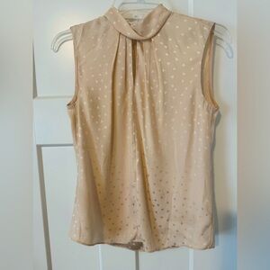 Rebecca Taylor sleeveless mock neck key hole heart blouse
